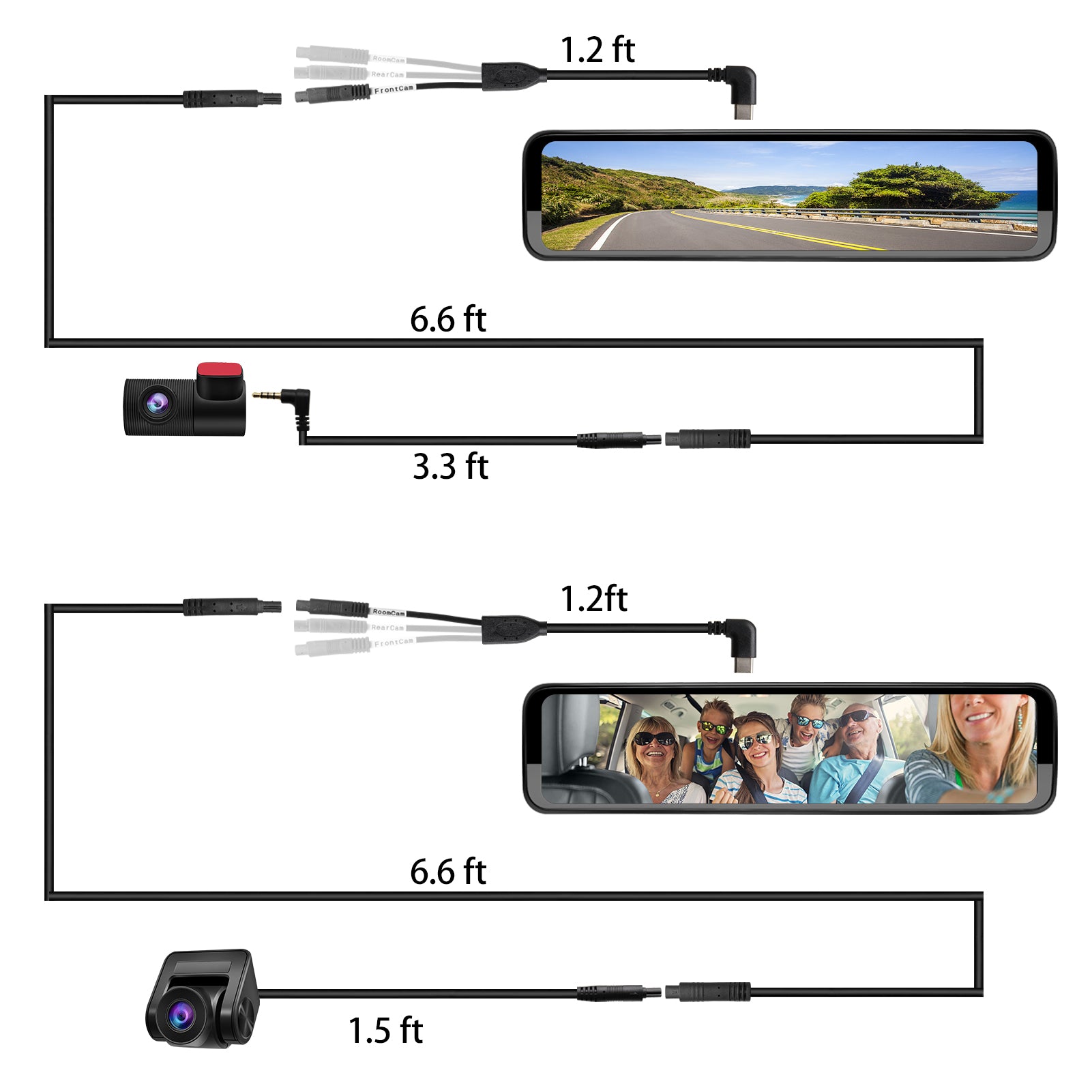 PORMIDO 2-Meter Extension Cable for D50 Front Camera