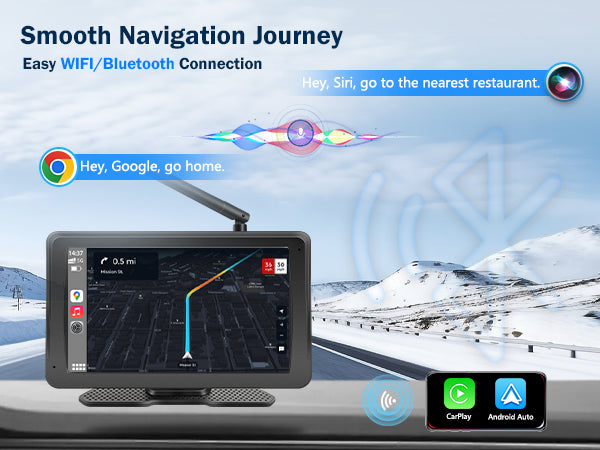 PORMIDO PRD10X Wireless Backup Camera for Truck: 7" Portable Touchscreen with Apple CarPlay/Android Auto - 10000mAh Solar Magnetic HD 1080P Rear View System for Large Vehicle RV Trailer Camper Pickup Reverse