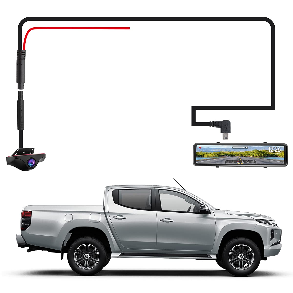 PORMIDO Rear Camera & 33ft Extension Cable Replacement for PR996H