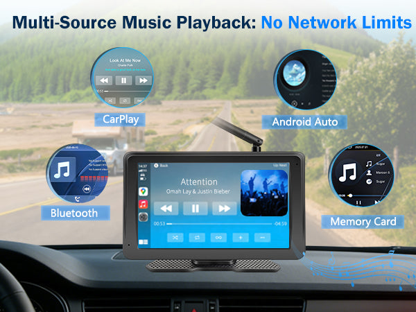 PORMIDO PRD10X Wireless Backup Camera for Truck: 7" Portable Touchscreen with Apple CarPlay/Android Auto - 10000mAh Solar Magnetic HD 1080P Rear View System for Large Vehicle RV Trailer Camper Pickup Reverse