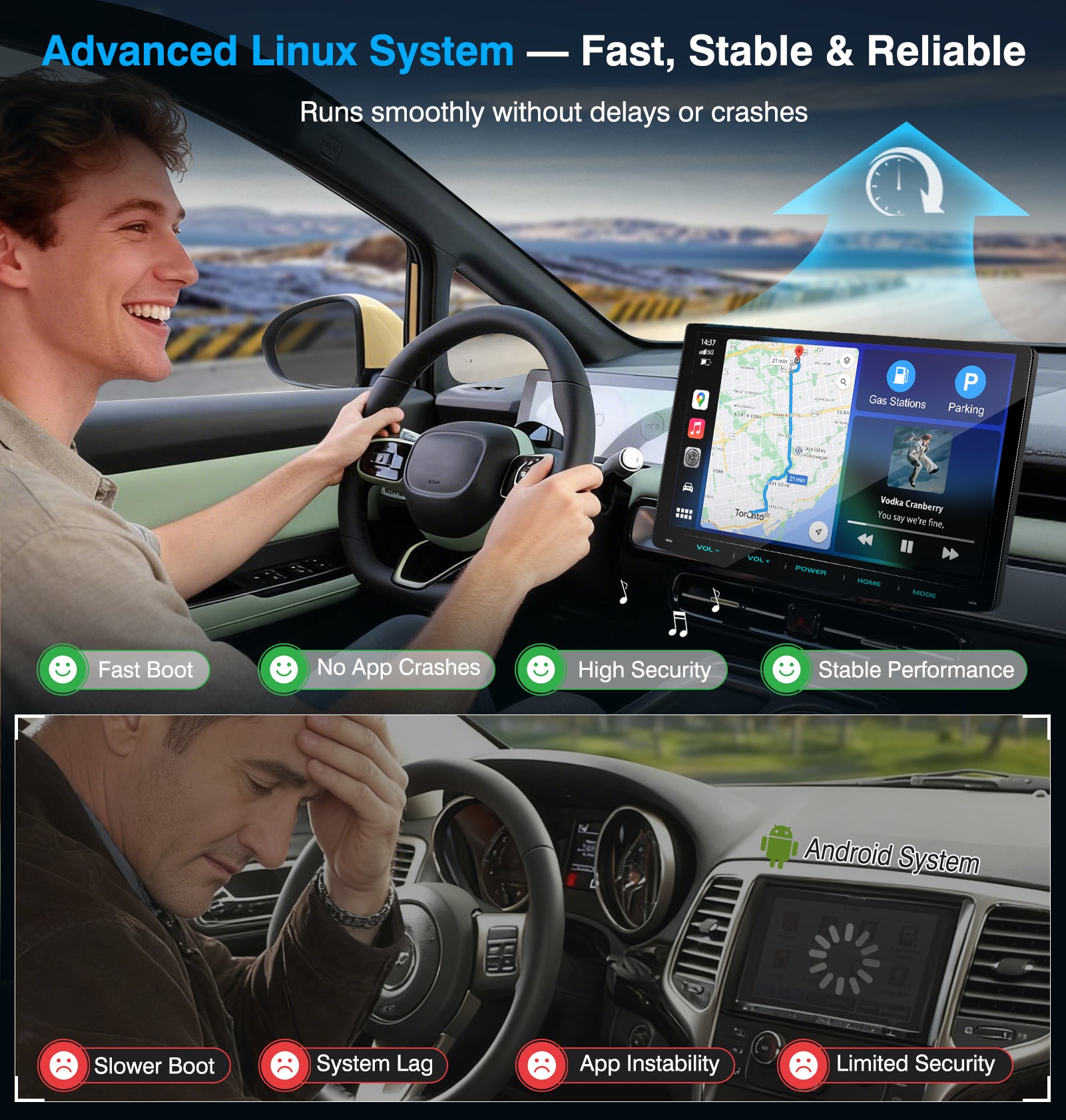 PORMIDO PRA102 Double Din Car Stereo: 10.1" Adjustable Touchscreen Radio with Wireless Apple CarPlay Android Auto - QLED Car Play Screen with Bluetooth Backup Camera MirrorLink DSP SWC for Car Audio Upgrade